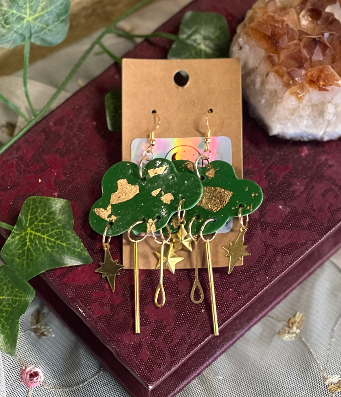 Green Cloud Earrings