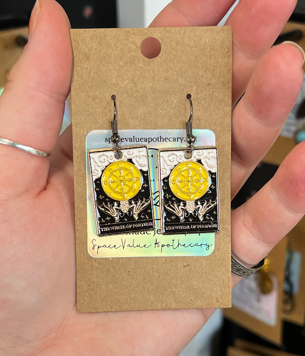 Wheel of Fortune Tarot Earrings