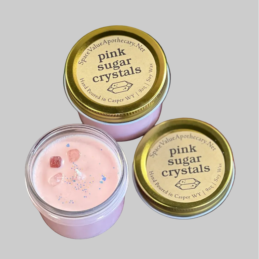 Pink Sugar Crystals Candle