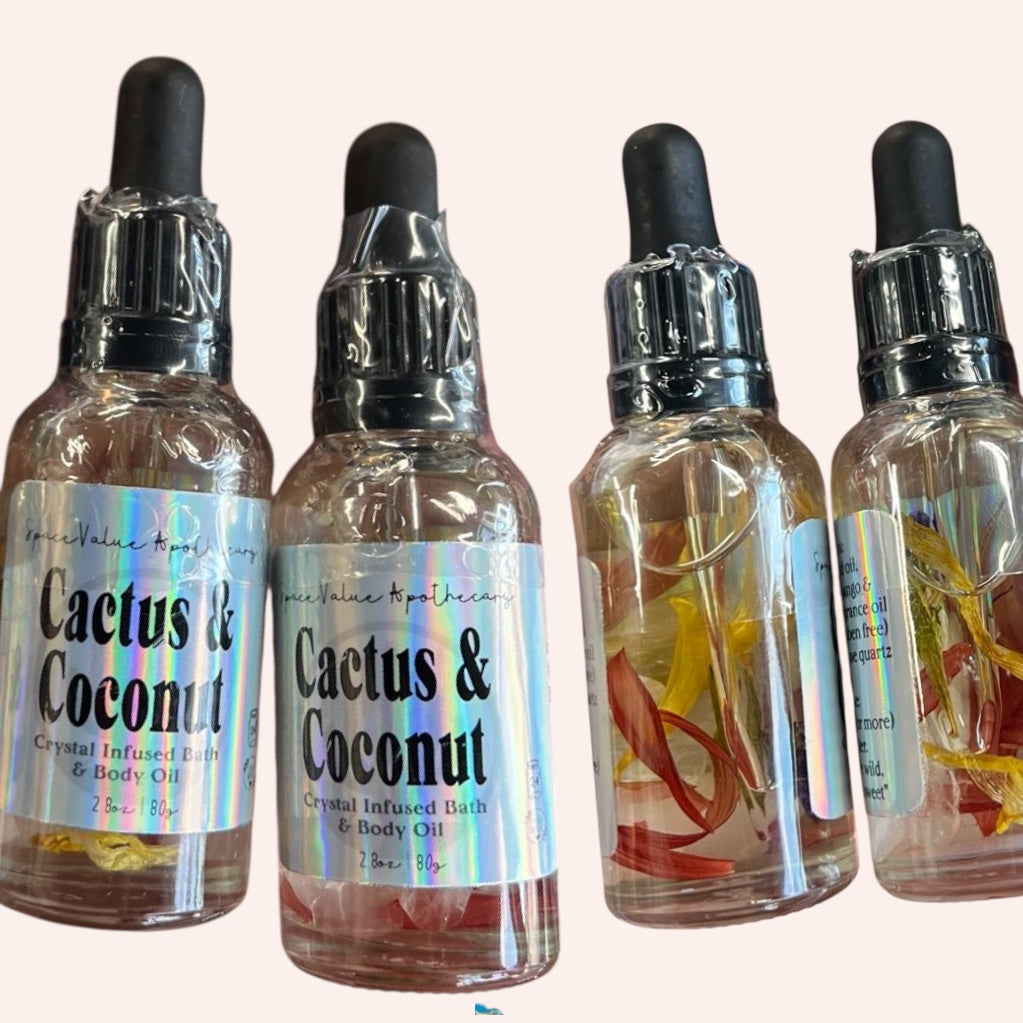 Cactus & Coconut Crystal Infused Bath & Body Oil