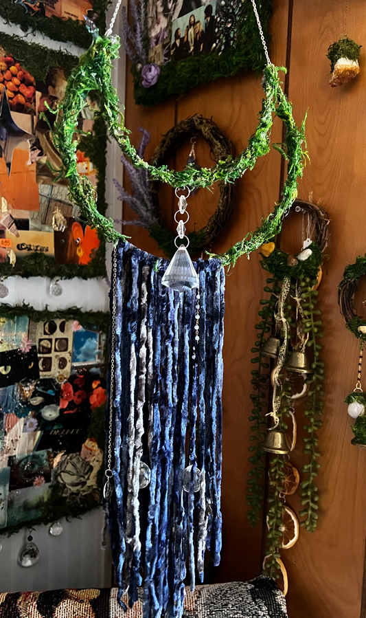 Blue Mossy Moon Sun Catcher