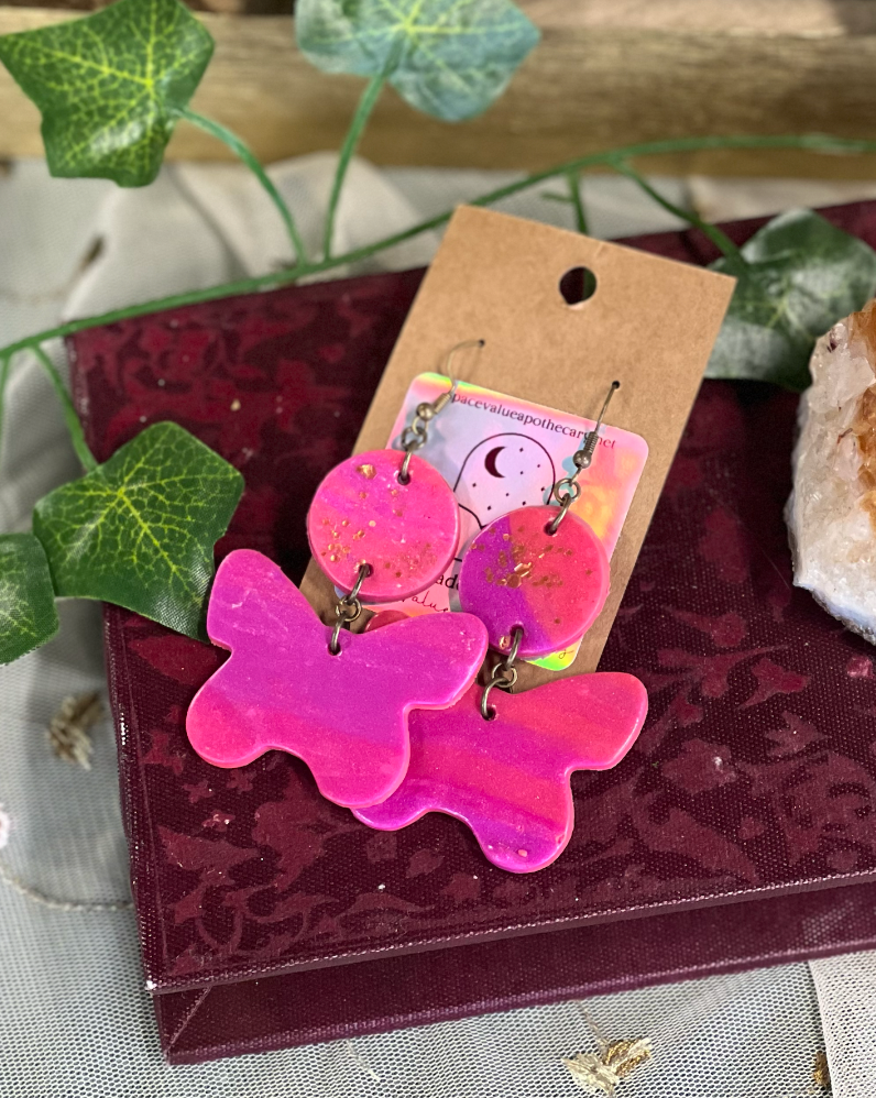 Sunset Butterflies Clay Earrings