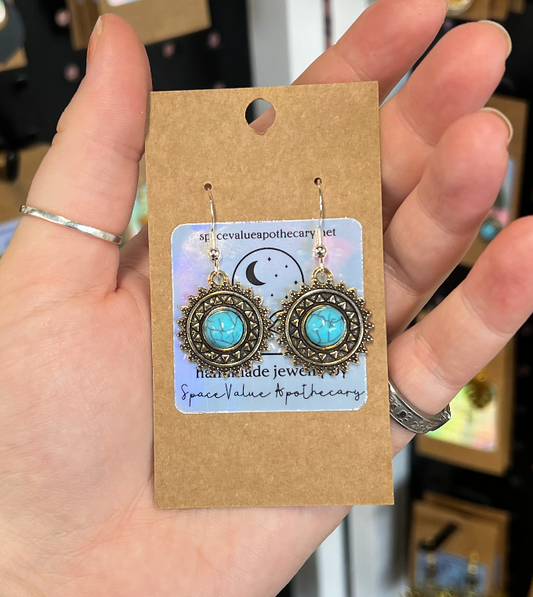 Turquoise Sun Earrings