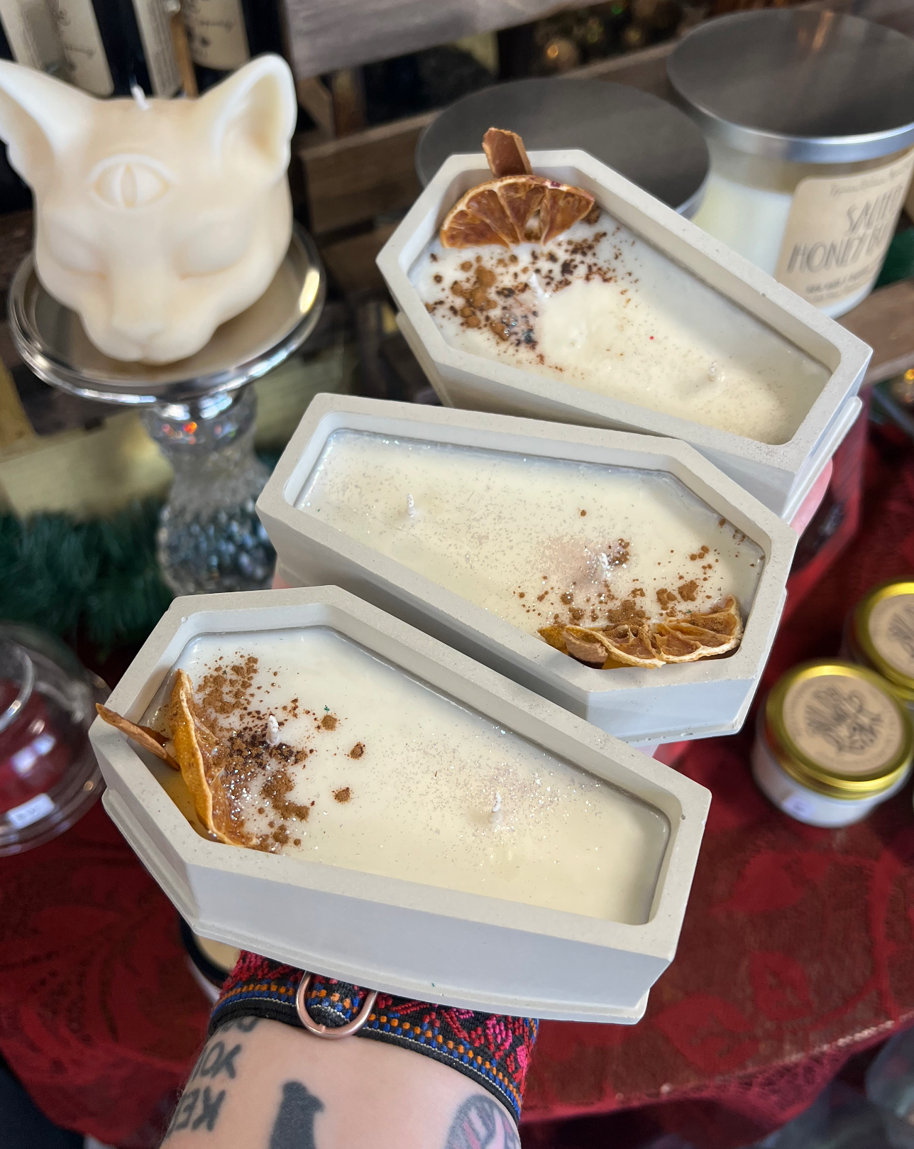 Holiday Coffin Candle