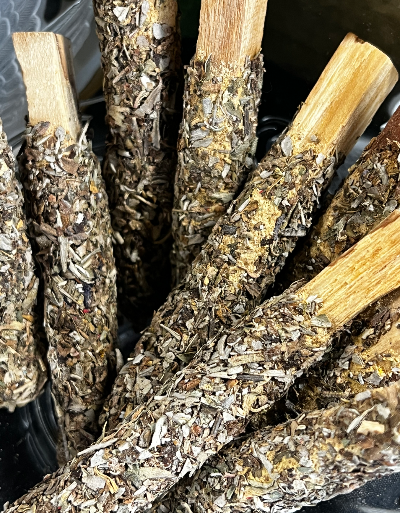 Palo Santo Rolled in Chakra Herbs