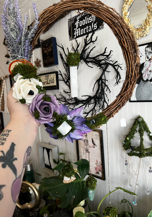 Moonflower Crystal Wreath